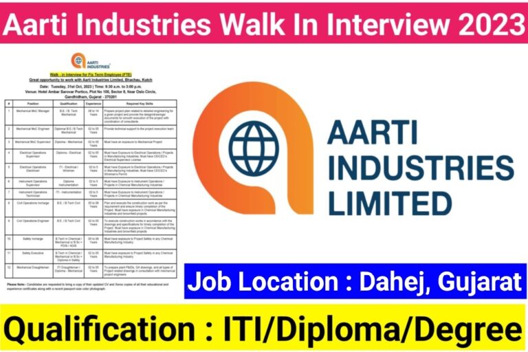 Aarti Industries Walk In Interview 2023