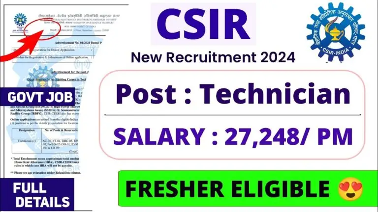 CSIR CEERI Recruitment 2024