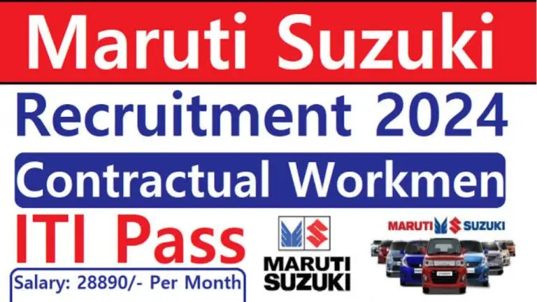 New Maruti Suzuki CW Recruitment 2024