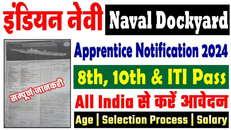 Naval Dockyard Recruitment 2024