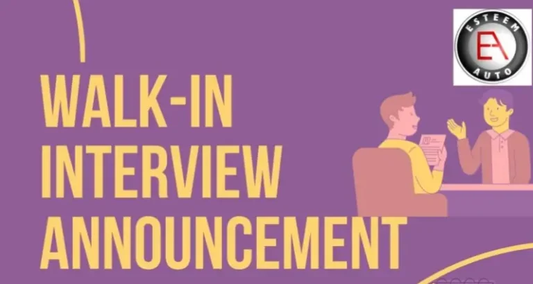 Esteem Auto Walk In Interview 2024